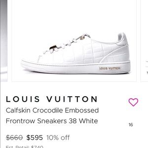 Louis Vuitton White Croc Embossed Leather Frontrow Sneakers